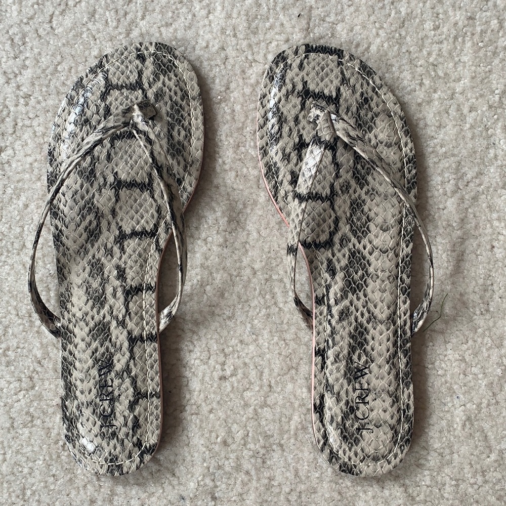 COPY - J Crew Factory snakeskin flip flops NWT